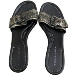 Donald J. Pliner Metallic Silver Platform Sandals
